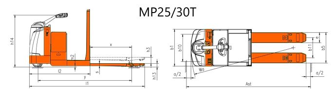 Semi electric pallet truck MP15A